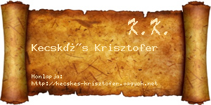 Kecskés Krisztofer névjegykártya